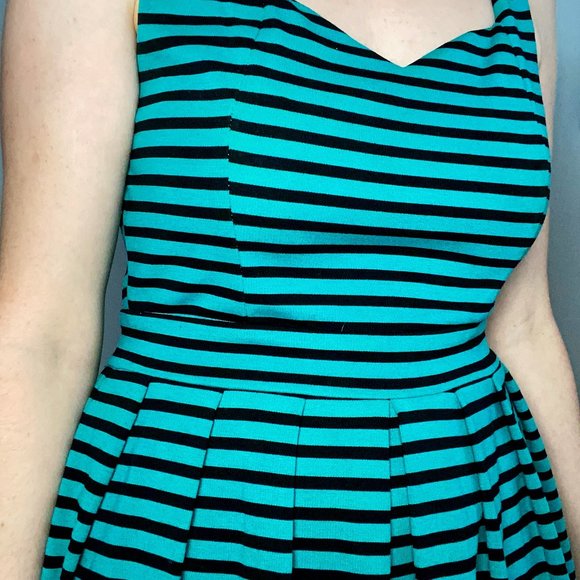 chicabooti Dresses & Skirts - Chicabooti Green and Black Striped Dress